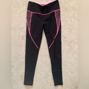 Victoria's Secret Black and Pink Leggings with Contour Design,Retro,Gym,Workout